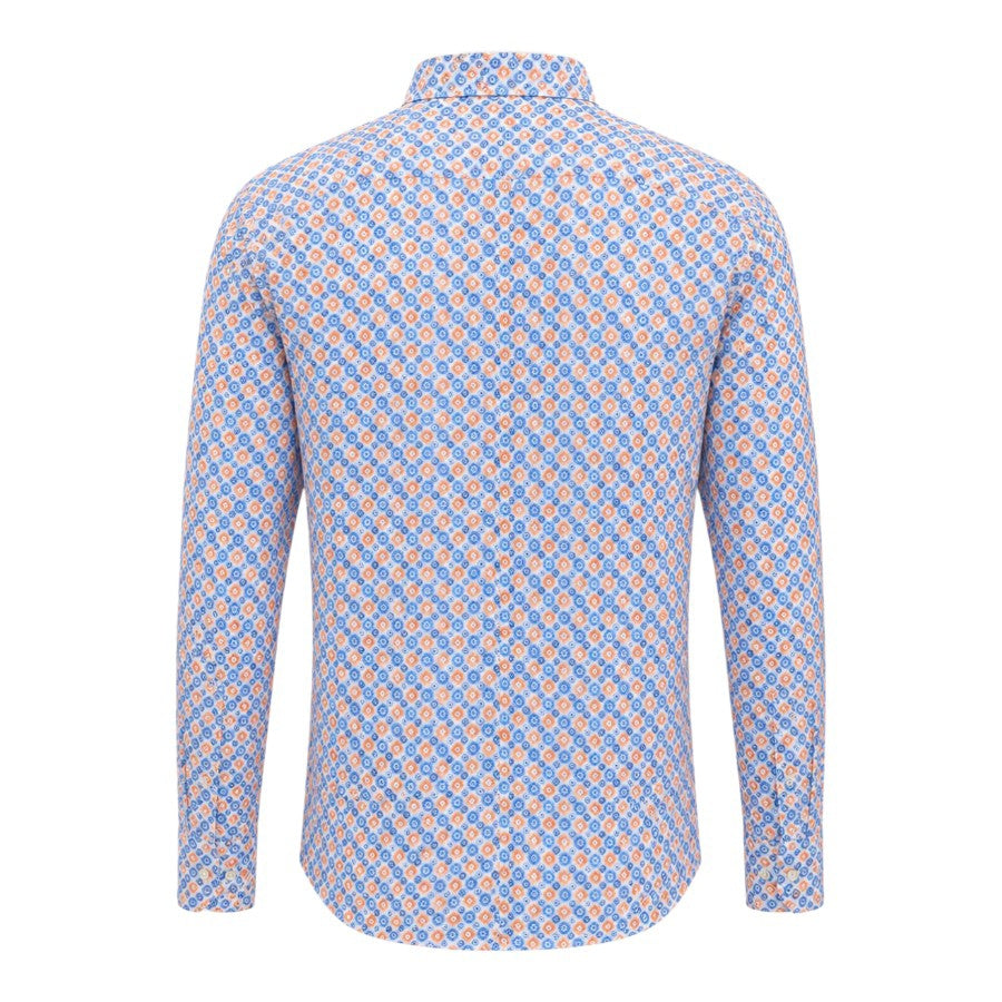 Stefano R Men's Shirt Floral Blue/Orange