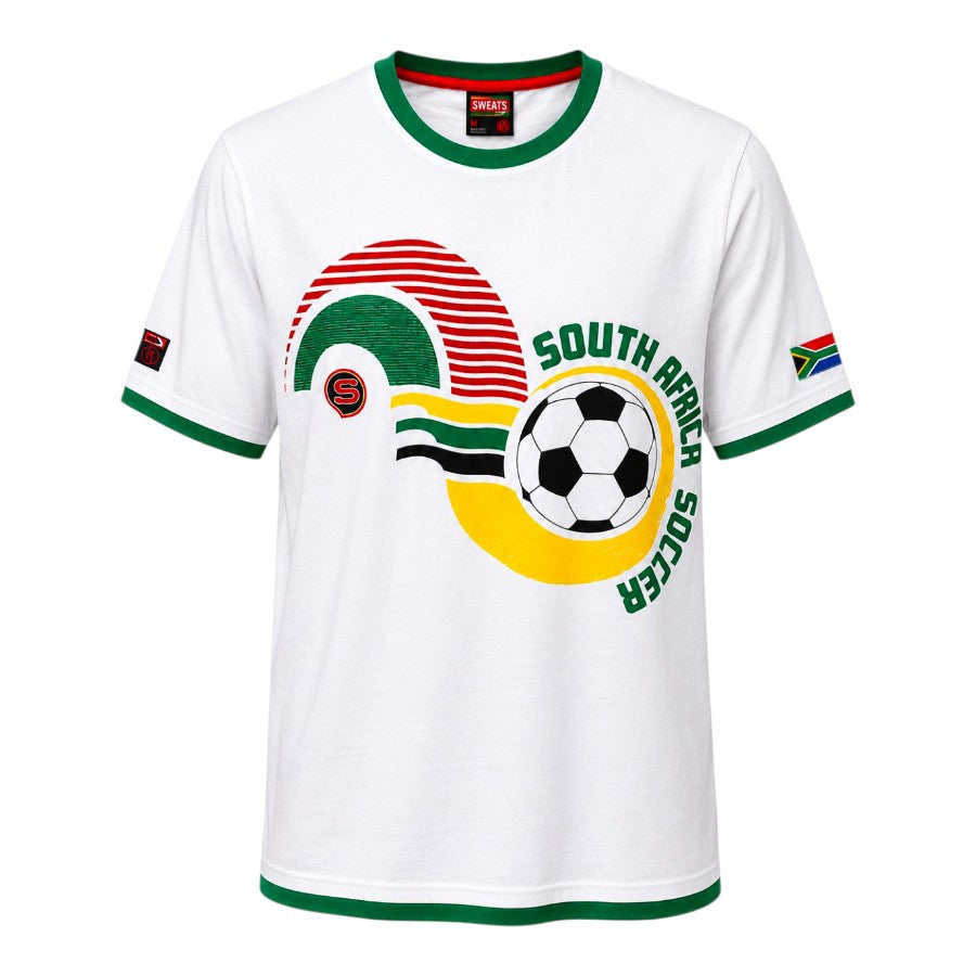 South Africa Soccer T Shirts White Multi