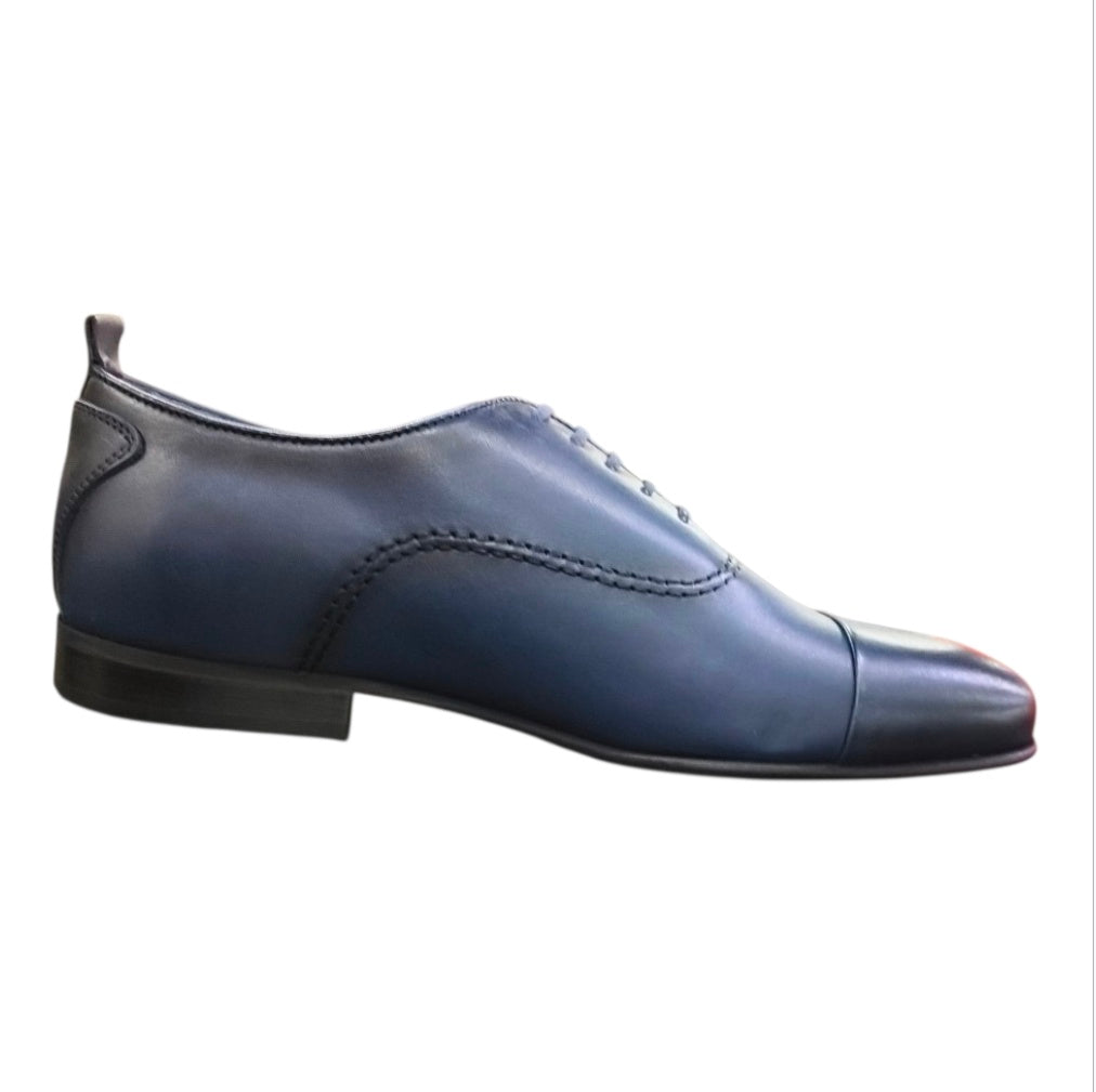 Stefano R Men's Navy Leather Oxford Dress Shoes – 64007-00