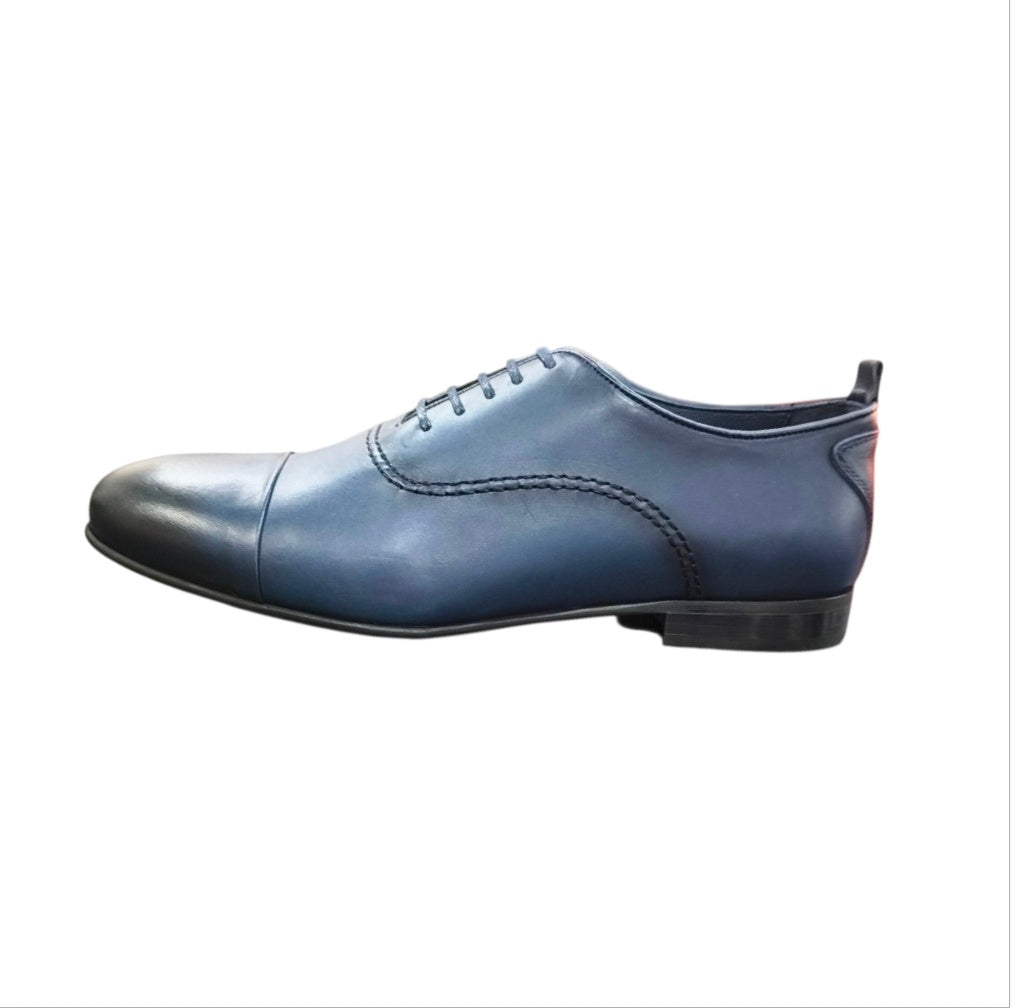 Stefano R Men's Navy Leather Oxford Dress Shoes – 64007-00