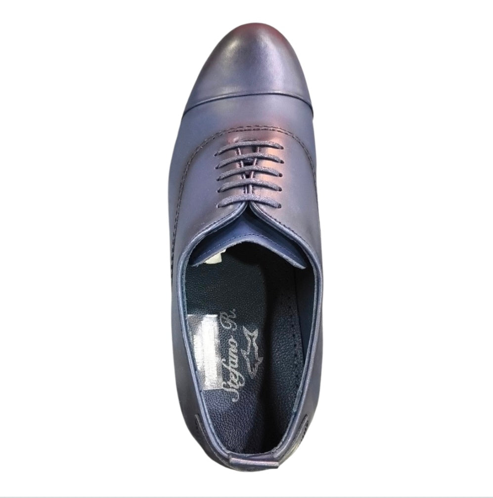 Stefano R Men's Navy Leather Oxford Dress Shoes – 64007-00