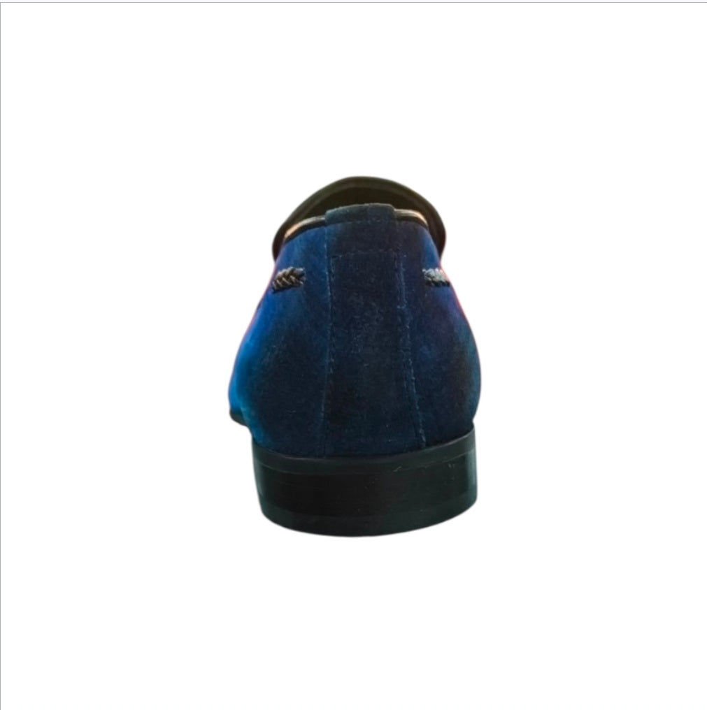Stefano R Men's Royal Blue Suede Tassel Loafers – X-308
