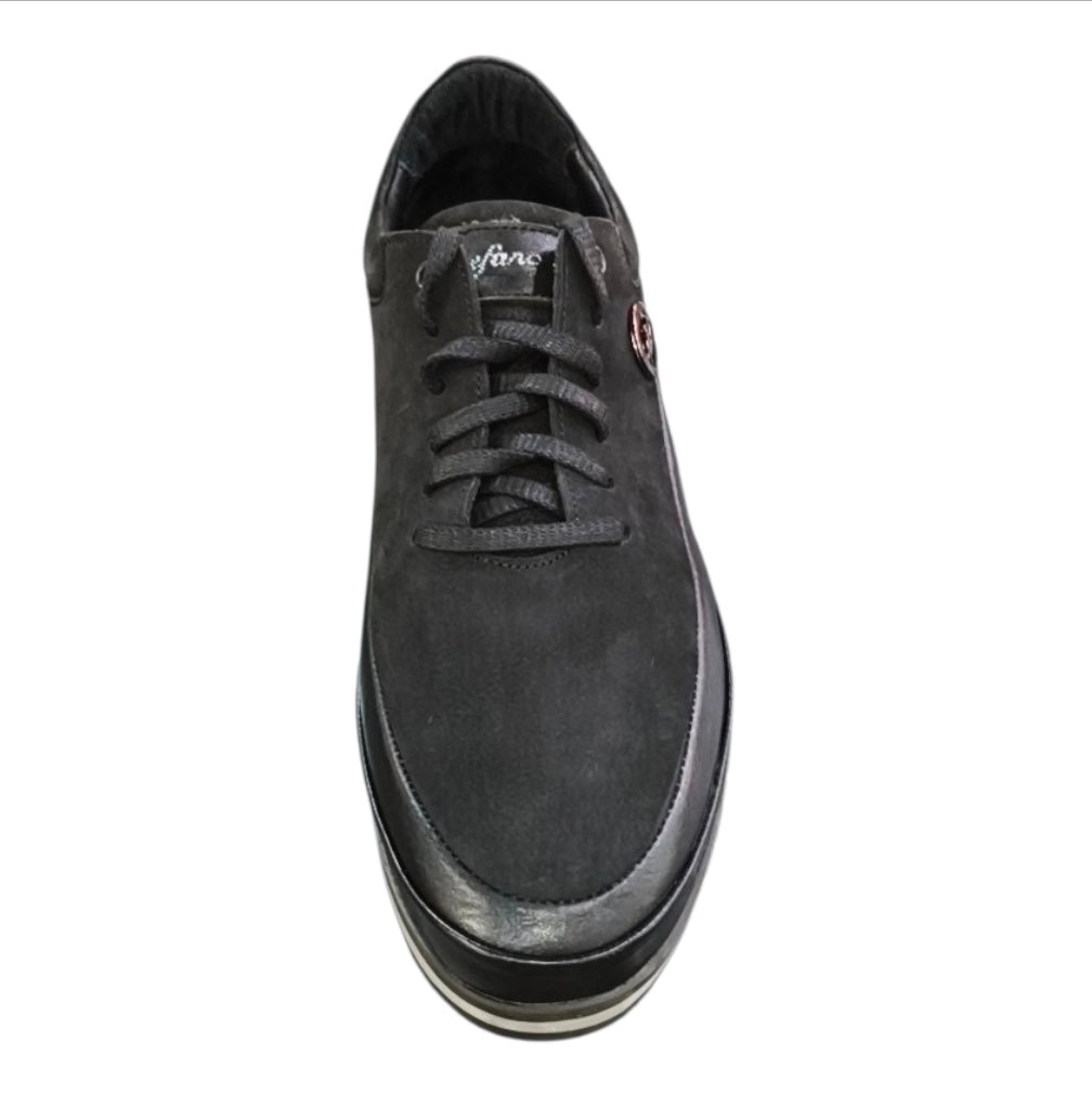 Stefano R Men's Black Suede & Leather Lace-Up Sneakers – A3185