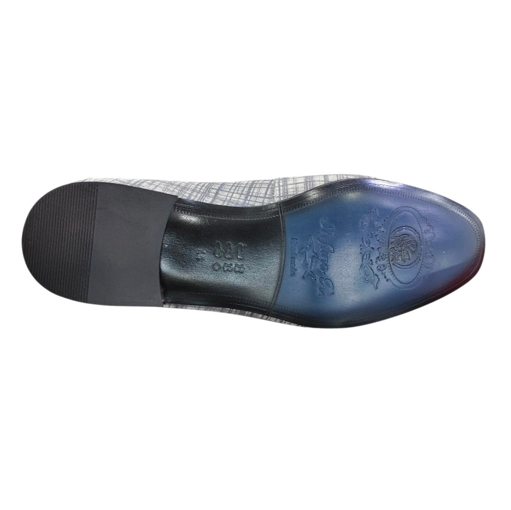 Stefano Men's Grey Stripe Suede Penny Loafers – 1012-52-00