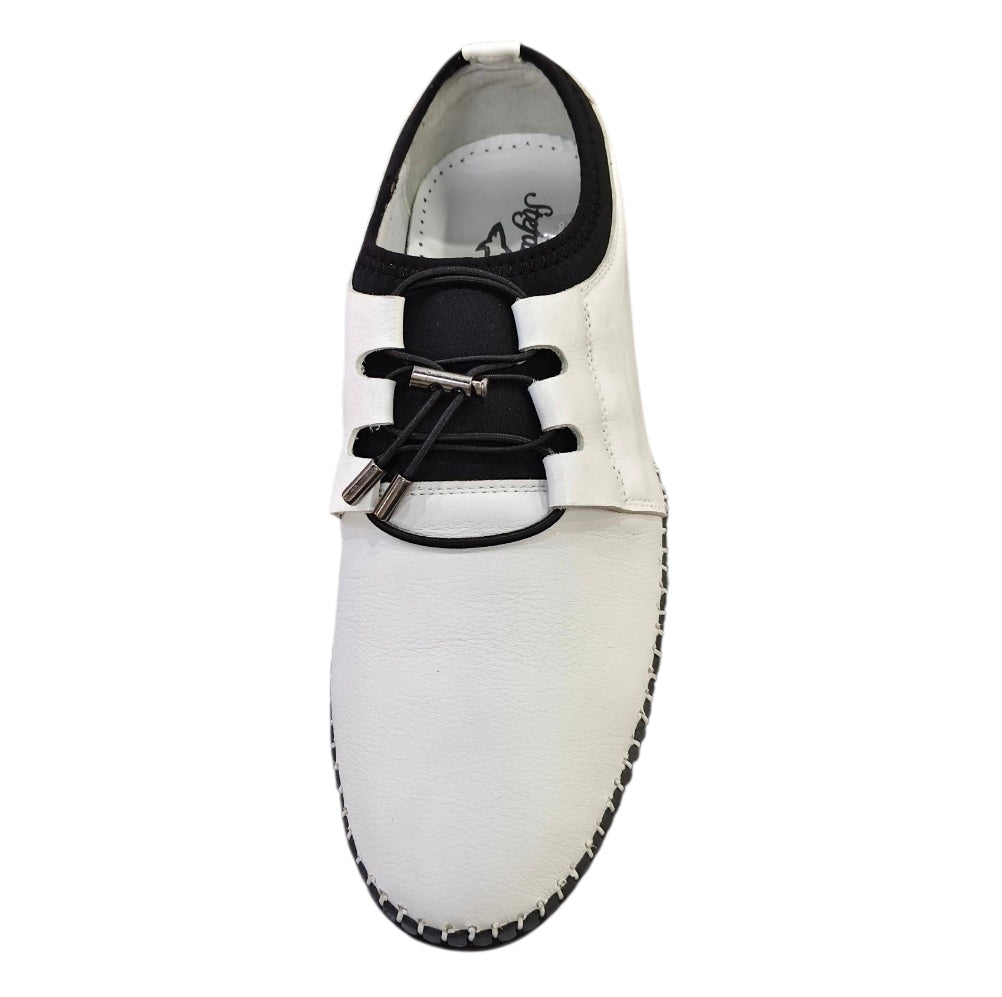 Stefano Men's White Leather Casual Slip-On Shoes – 44018-00