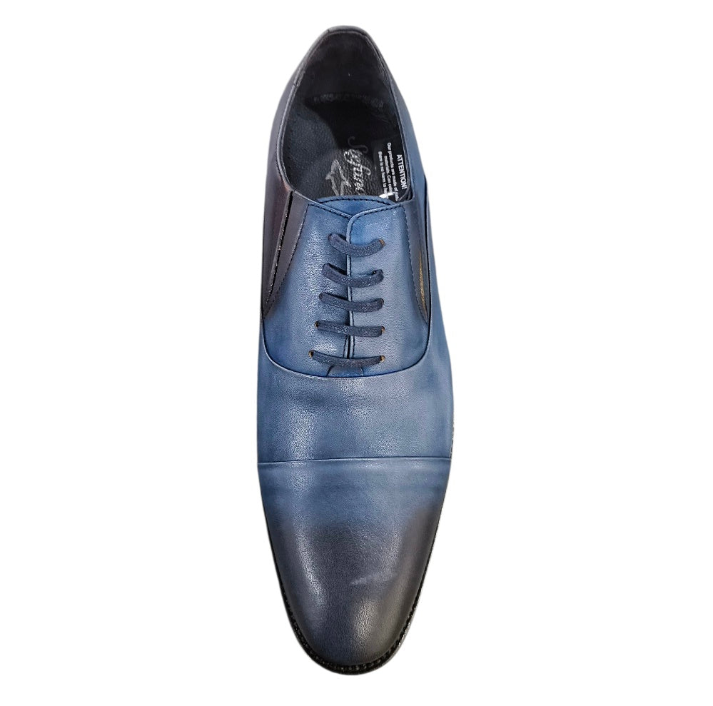 Stefano R Men's Blue Leather Formal Oxford Shoes – 28194-00