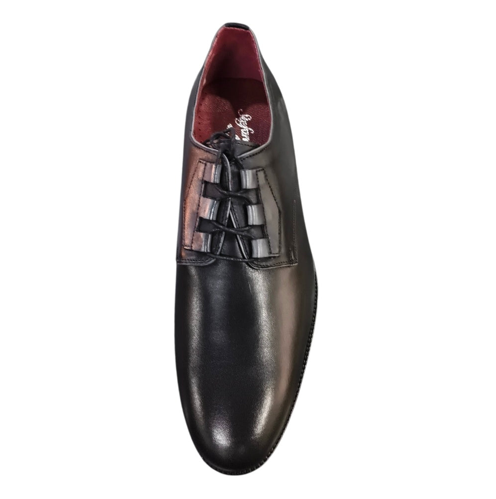 Stefano Men's Black & Grey Leather Formal Shoes – 39145-00