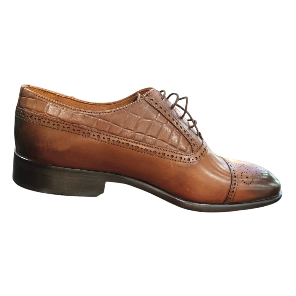 Stefano R Men's Brown Leather Brogue Oxford Shoes – X-101