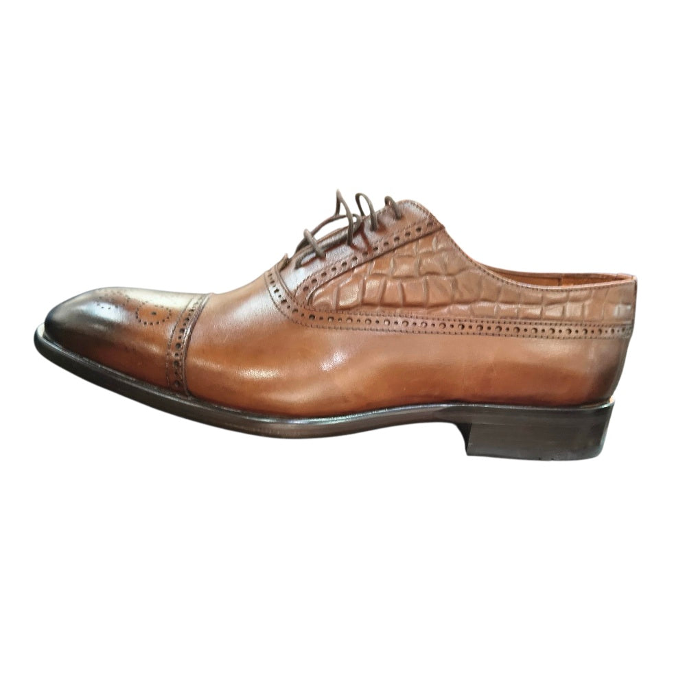 Stefano R Men's Brown Leather Brogue Oxford Shoes – X-101