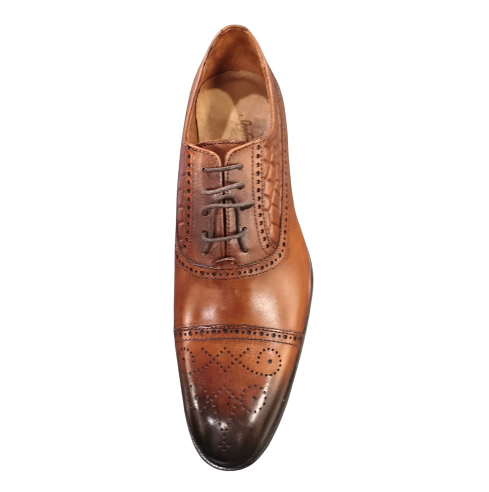Stefano R Men's Brown Leather Brogue Oxford Shoes – X-101