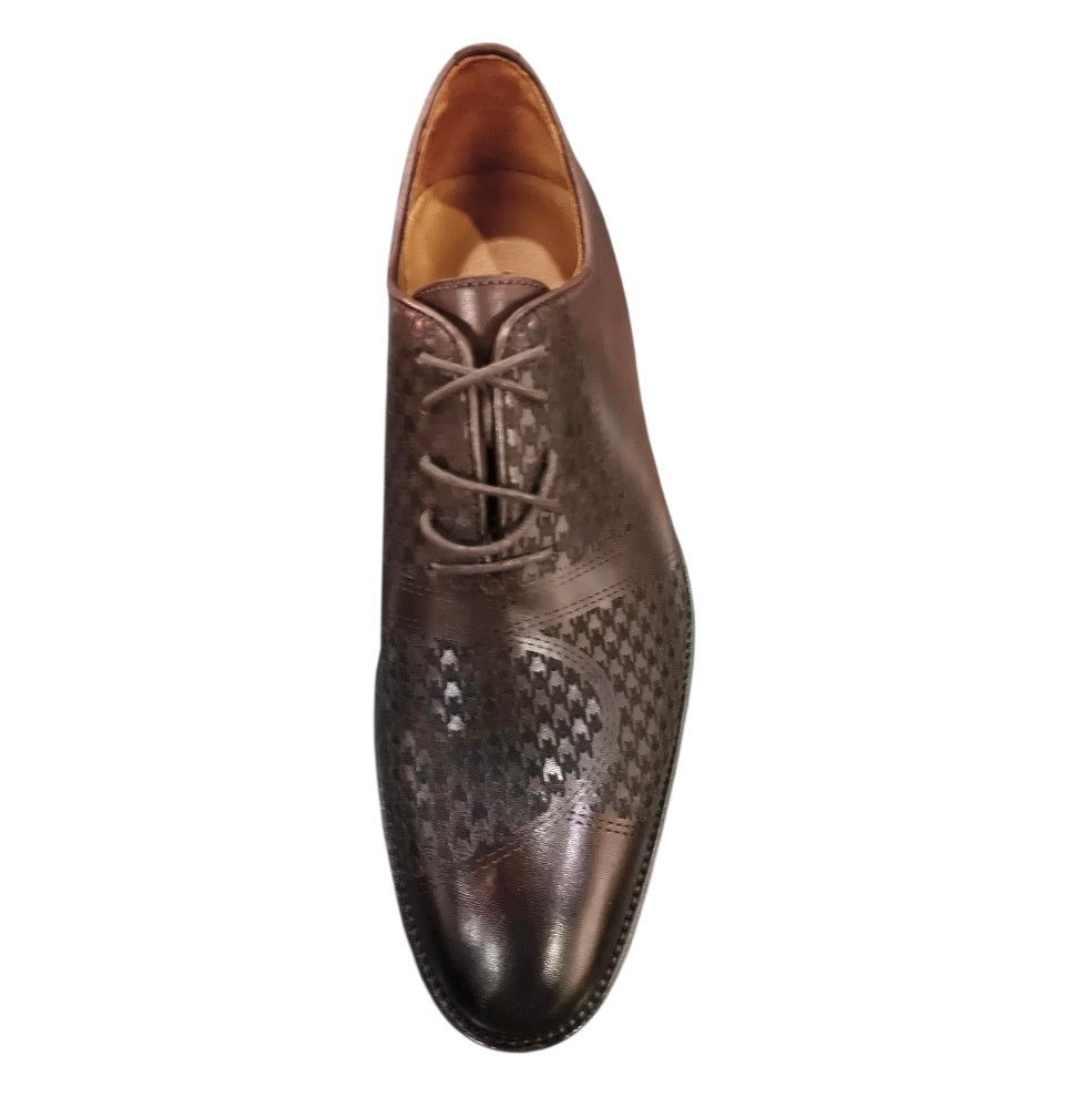 Stefano R Men's Brown Leather Oxford Shoes