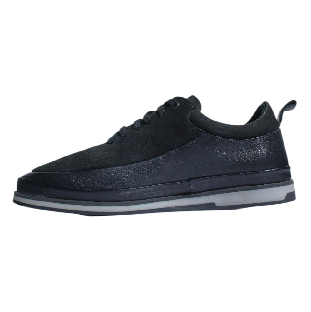 Stefano R Men's Black Suede & Leather Lace-Up Sneakers – A3185