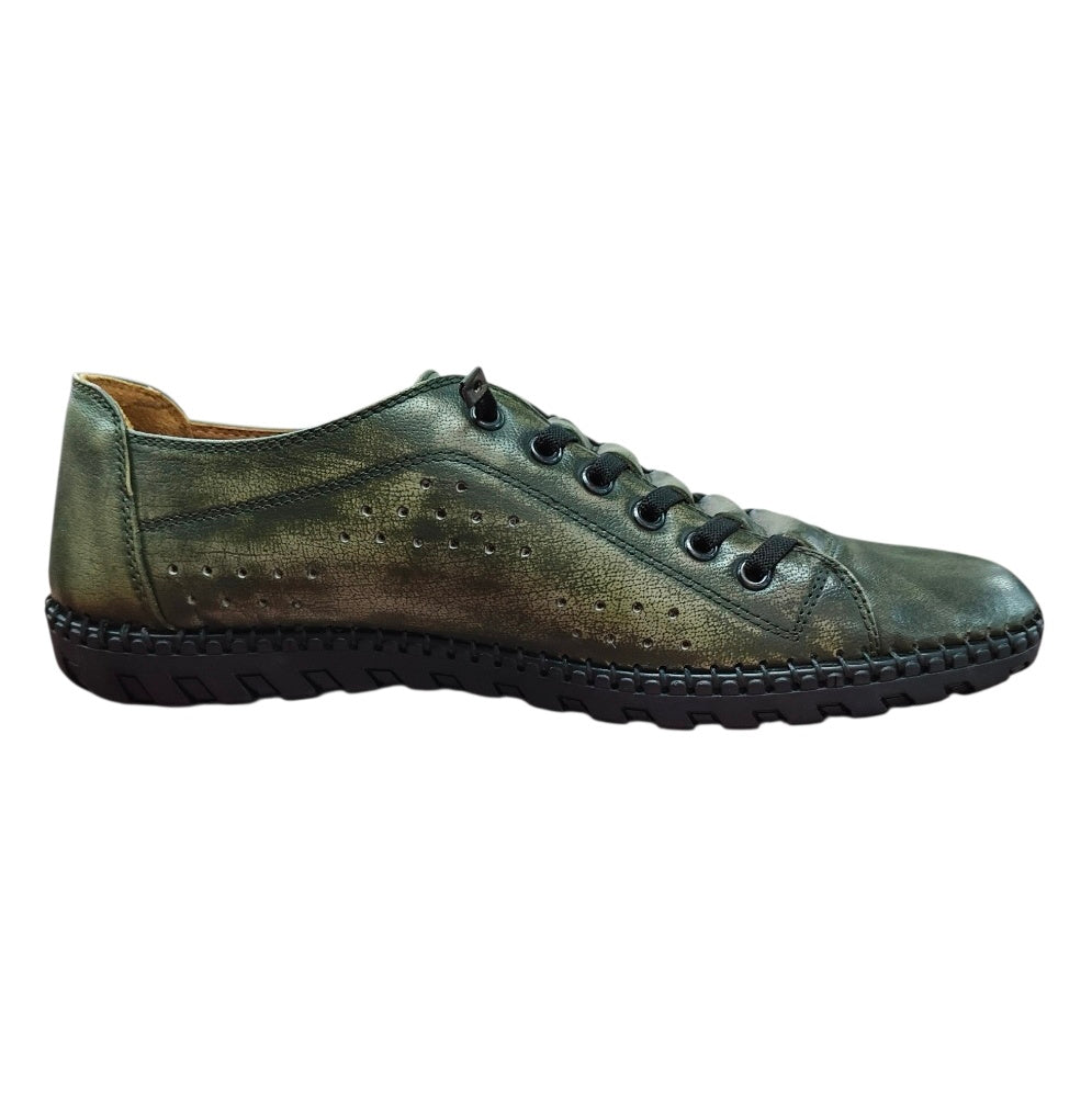 Stefano Men's Green Leather Casual Shoes – 31503-00