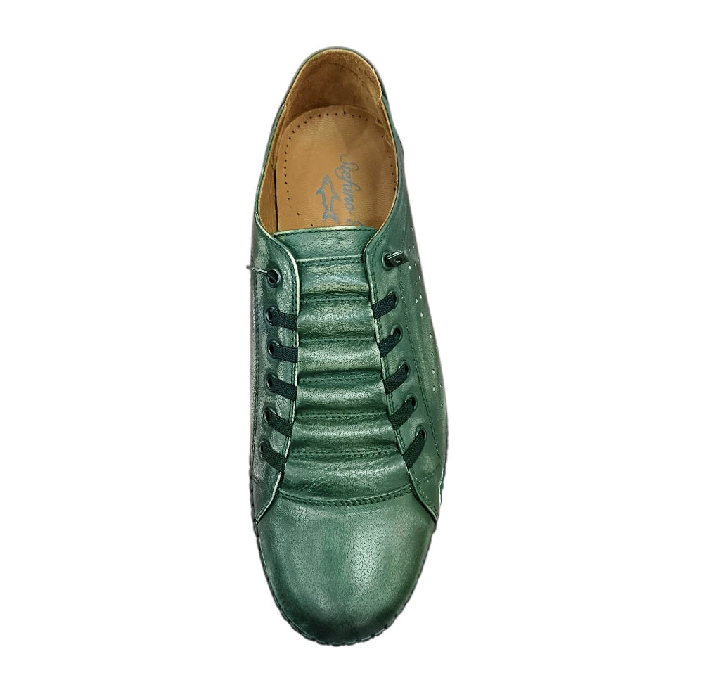 Stefano Men's Green Leather Casual Shoes – 31503-00