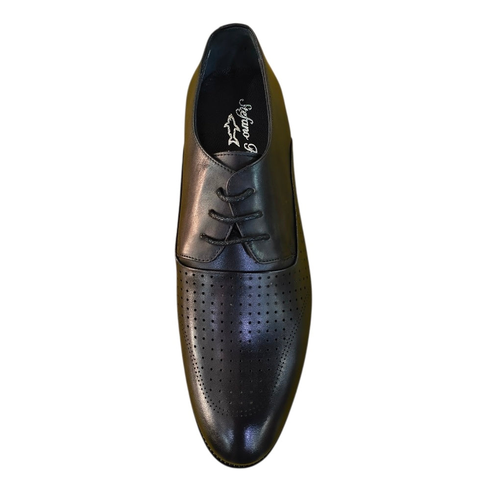 Stefano R Men's Black Formal Leather Shoes.