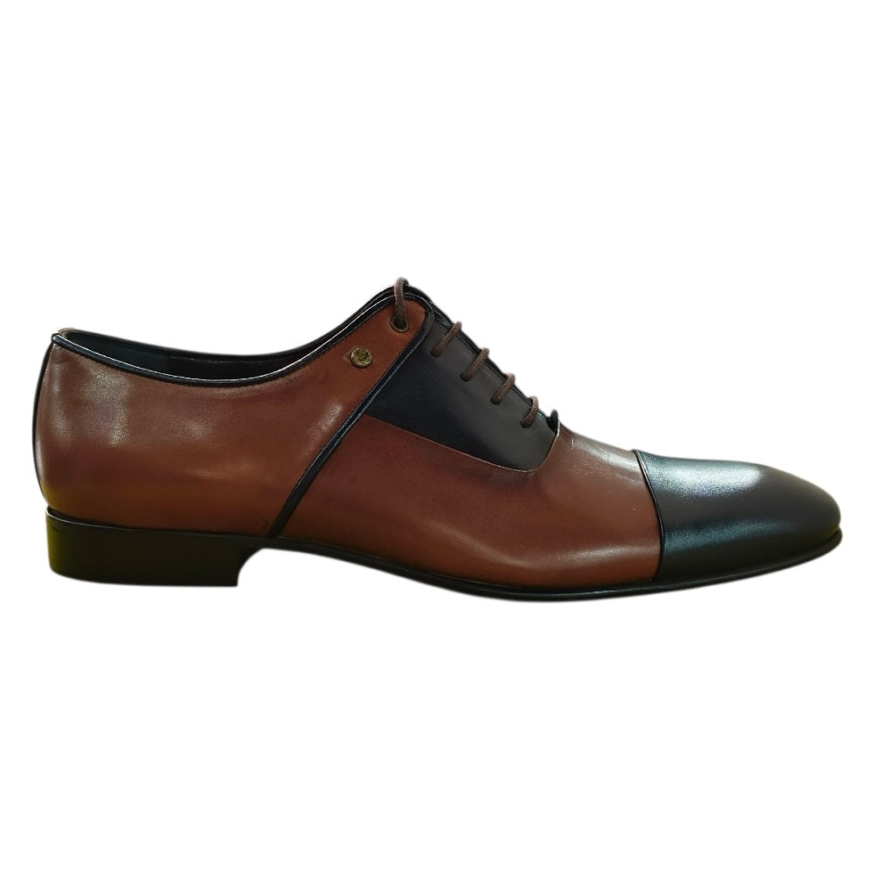 Stefano R Men's Genuine Leather Oxford Dress Shoes In Brown/Black – G10139-23