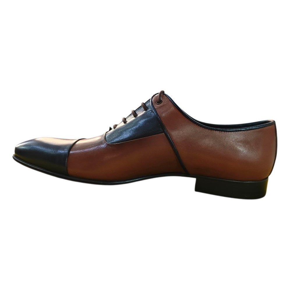 Stefano R Men's Genuine Leather Oxford Dress Shoes In Brown/Black – G10139-23