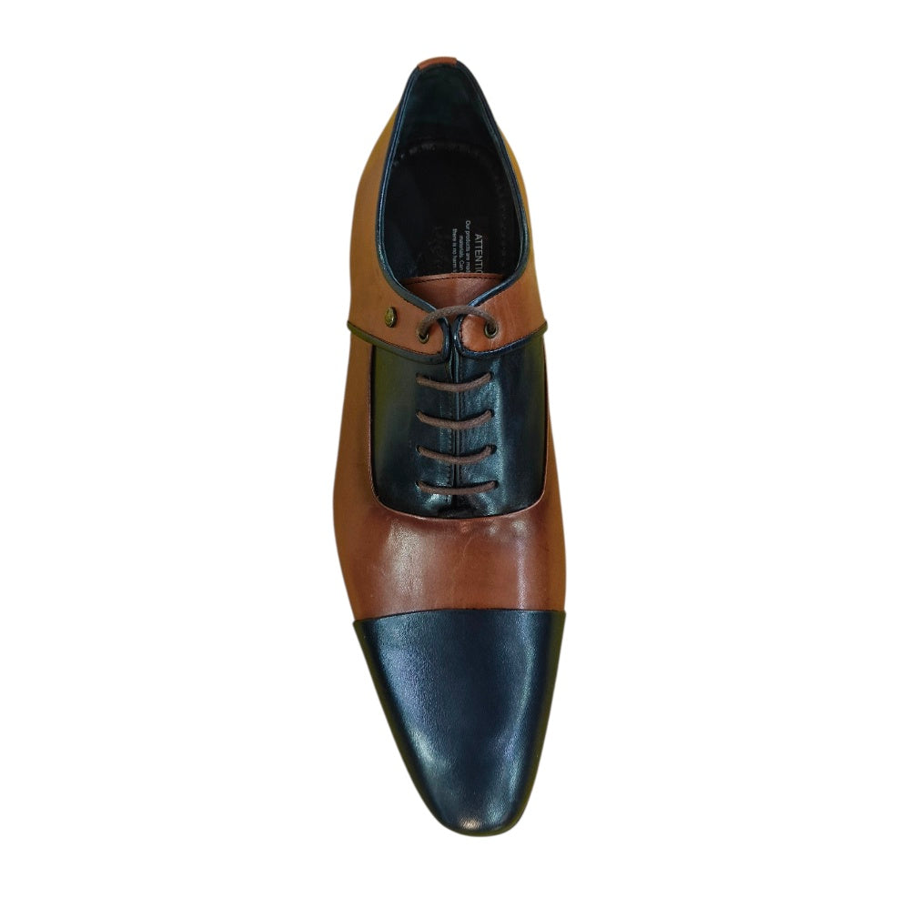 Stefano R Men's Genuine Leather Oxford Dress Shoes In Brown/Black – G10139-23