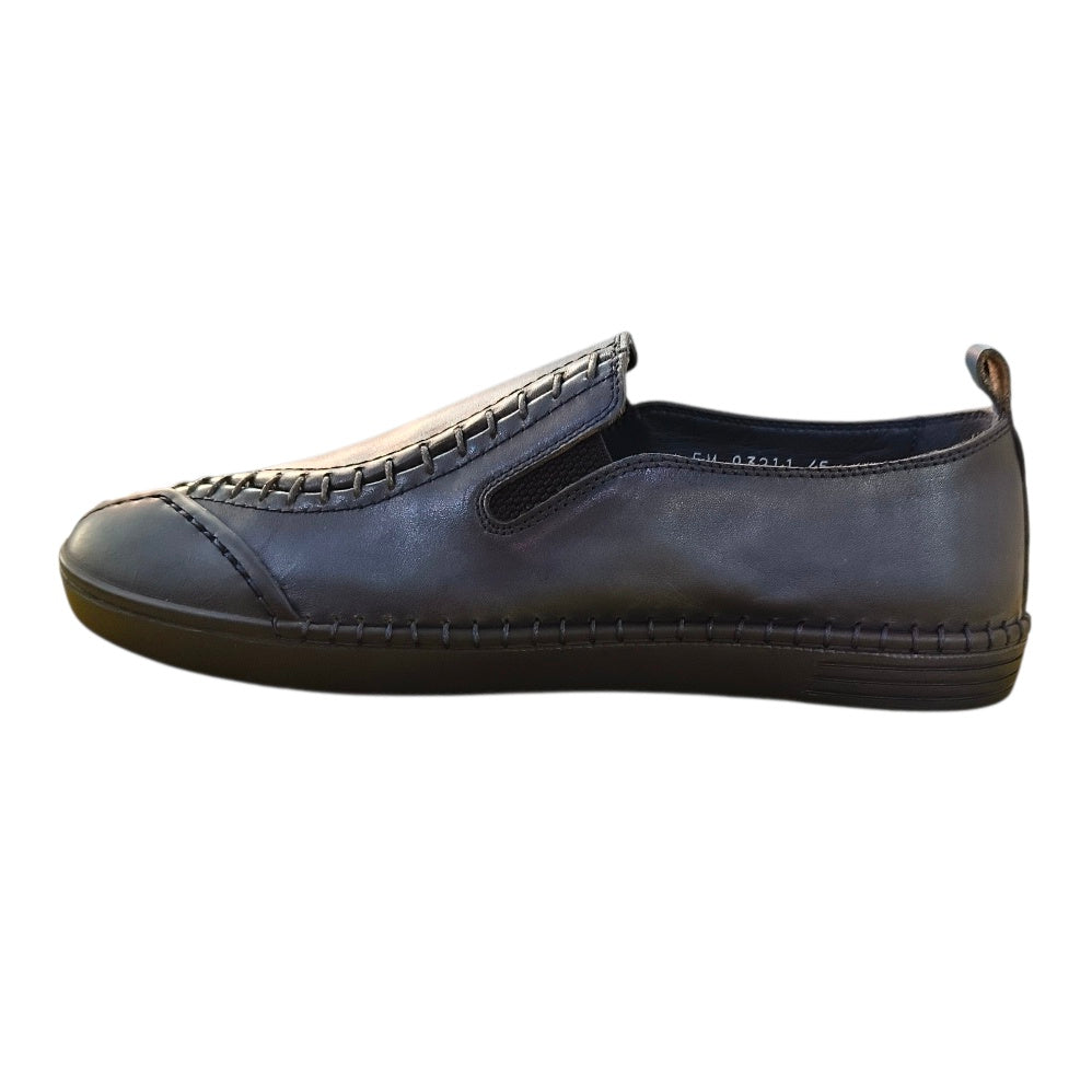 Stefano R Men's Genuine Leather Slip-On Loafers In Navy Blue – 03211-00