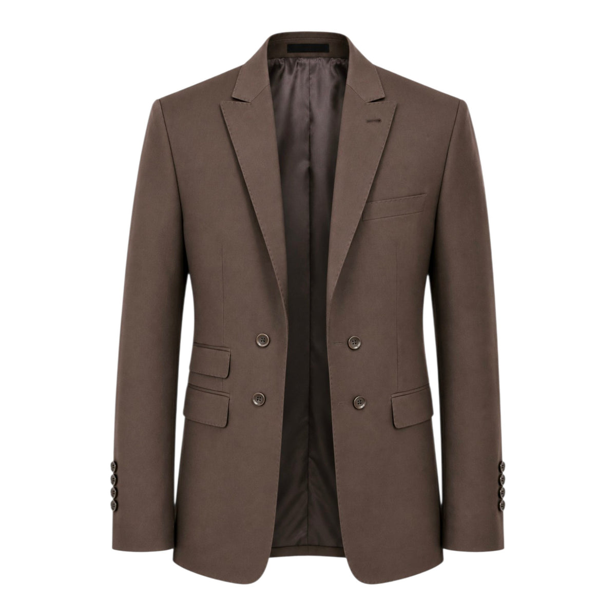 Ziver Men’s Double-Breasted Blazer – Chocolate.