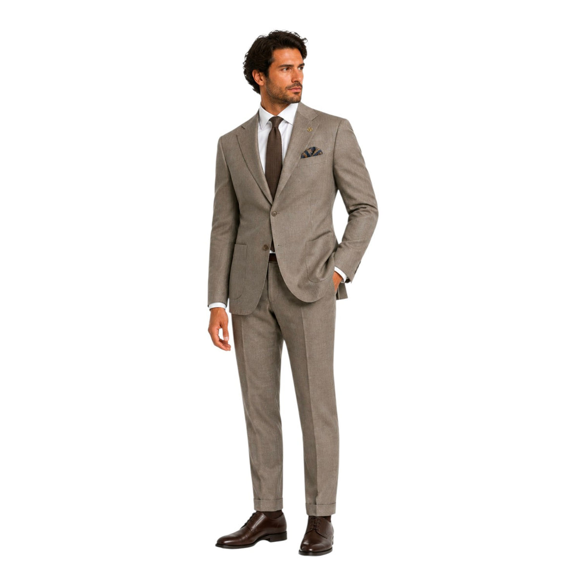 AGIBOSS Men’s Linen Suit – Taupe.