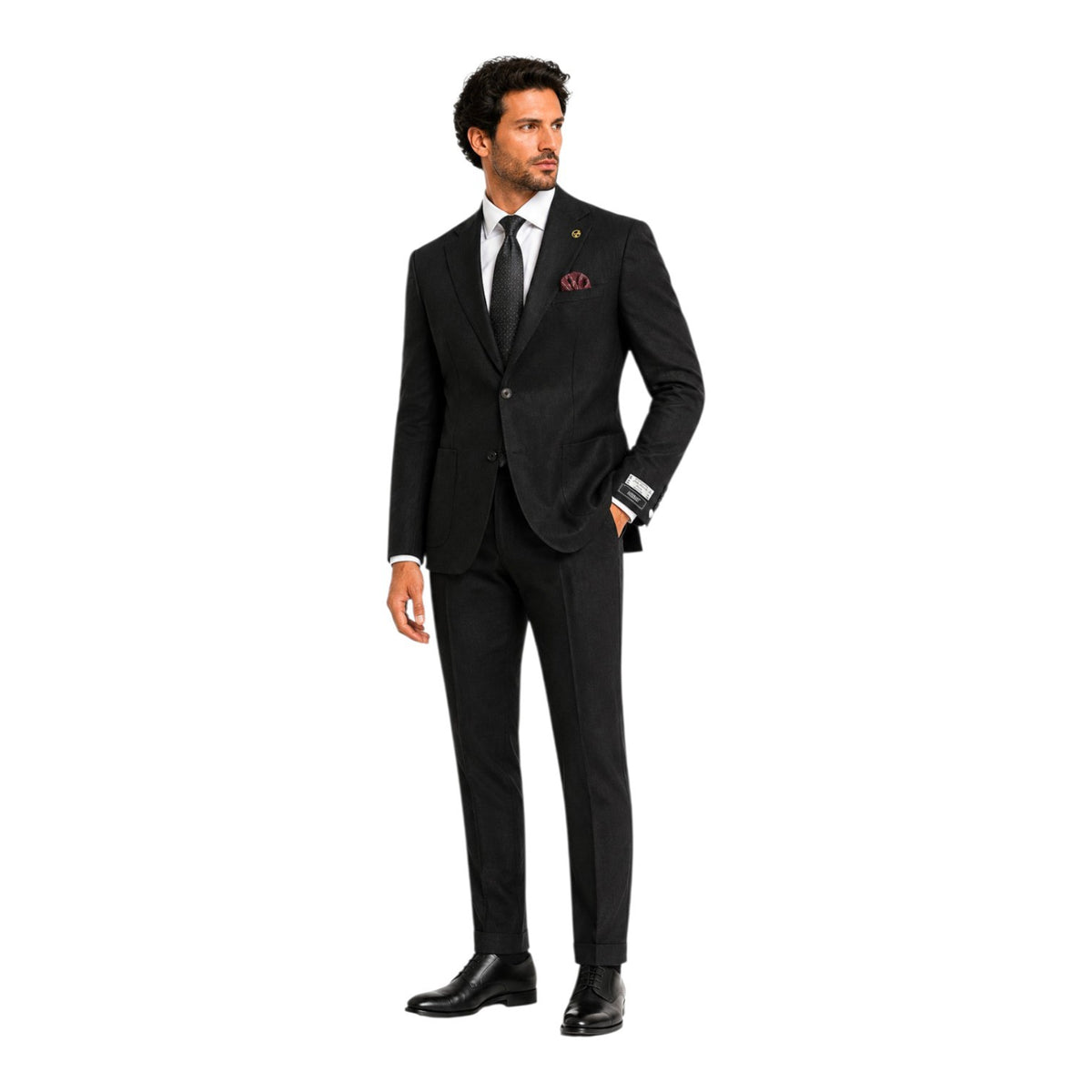 AGIBOSS Men’s Linen Suit – Black.