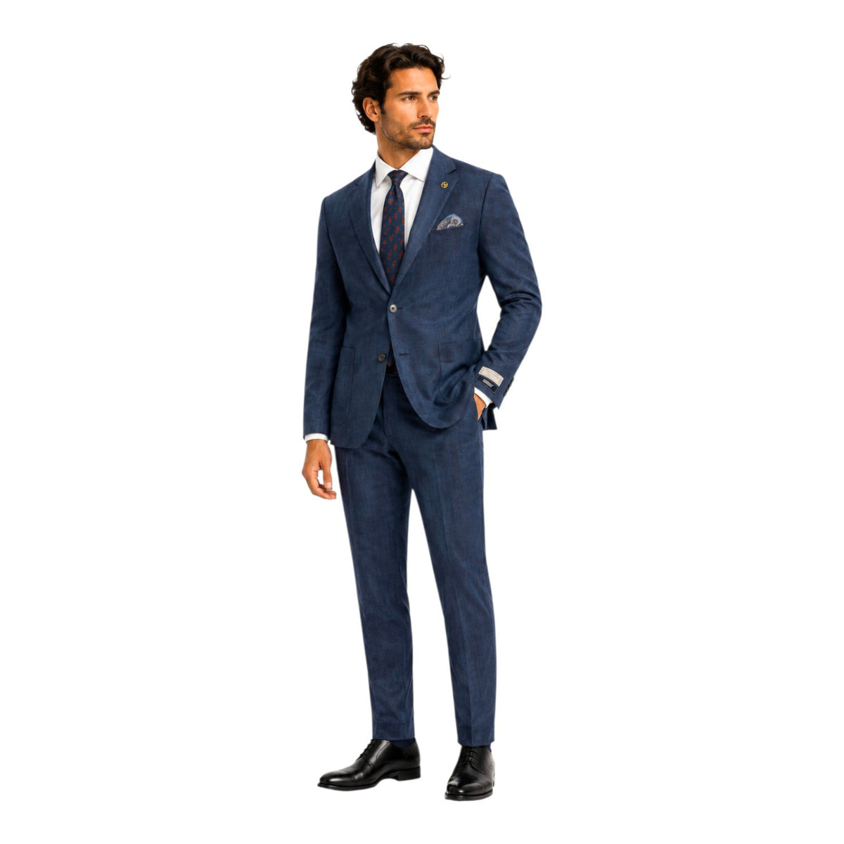 AGIBOSS Men’s Linen Suit – Navy Blue.