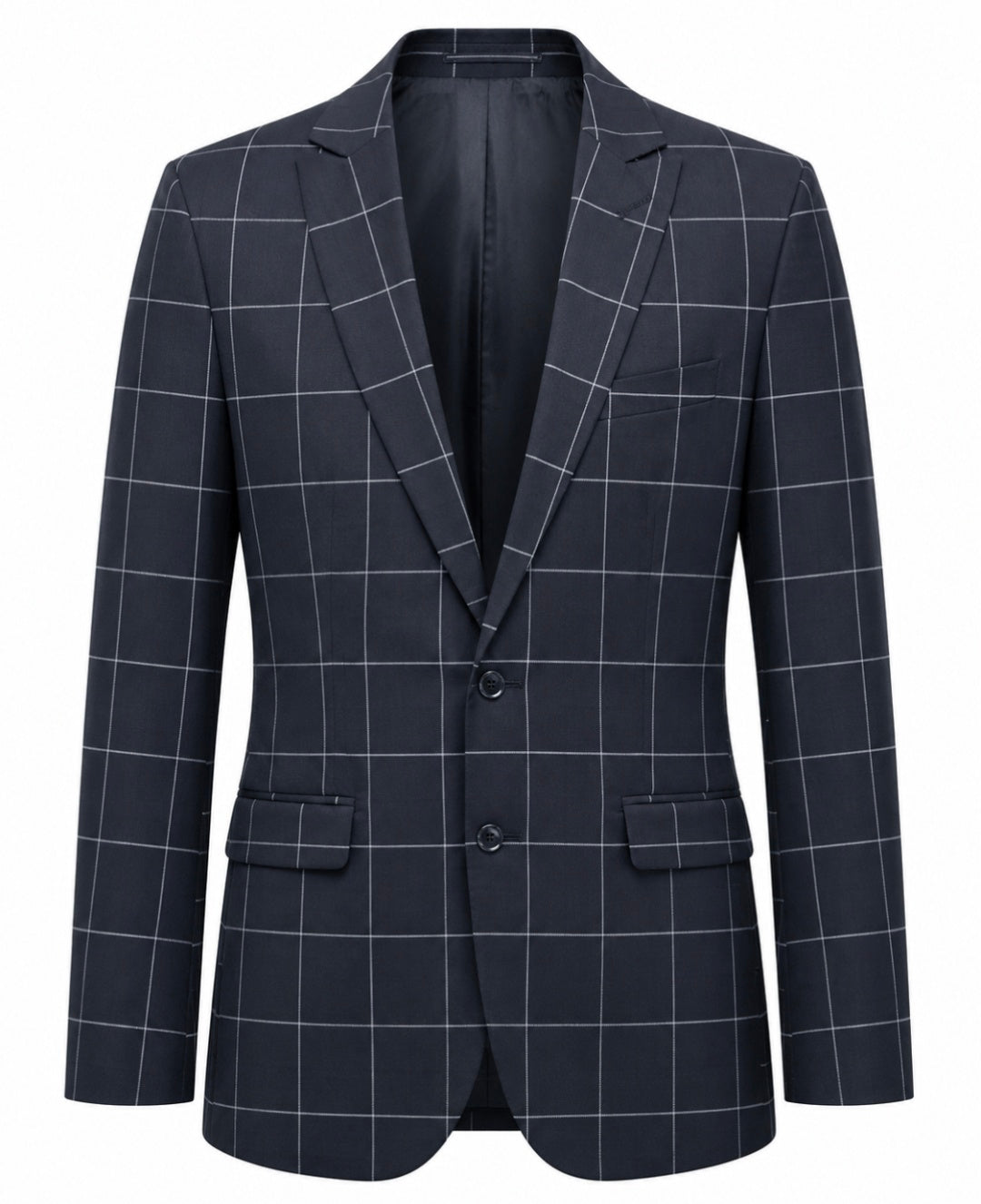Stefano Men’s Black Windowpane 3-Piece Suit.