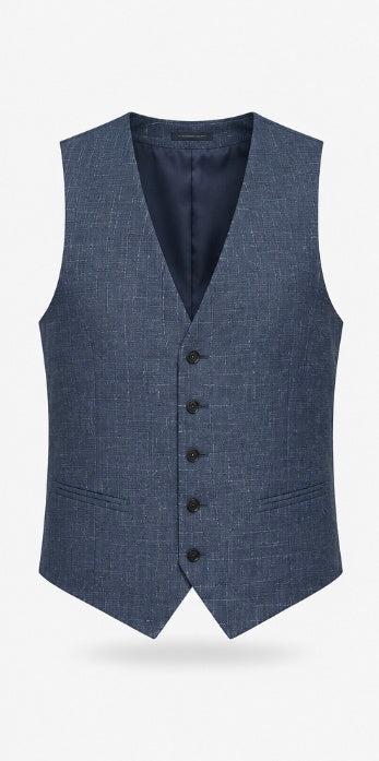 Marcomen Men’s Navy Checked 3-Piece Suit