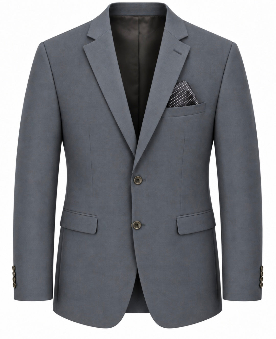 Konzzi Men’s 2-Piece 100% Wool Suit – Grey