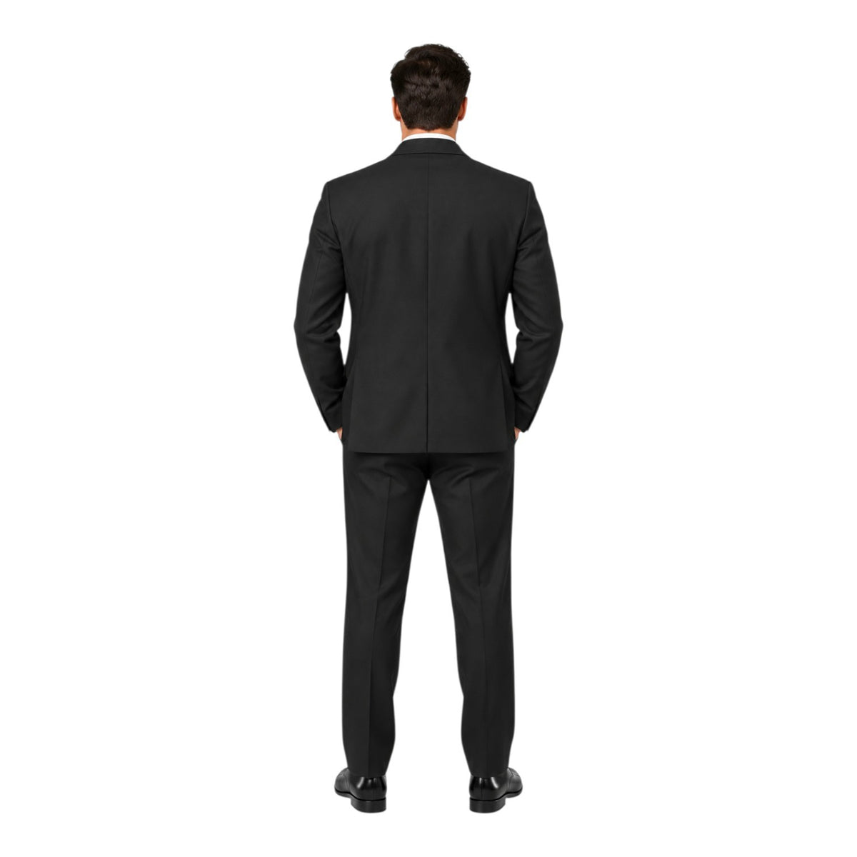 Vinzano Men’s 2-Piece 100% Wool Suit – Black