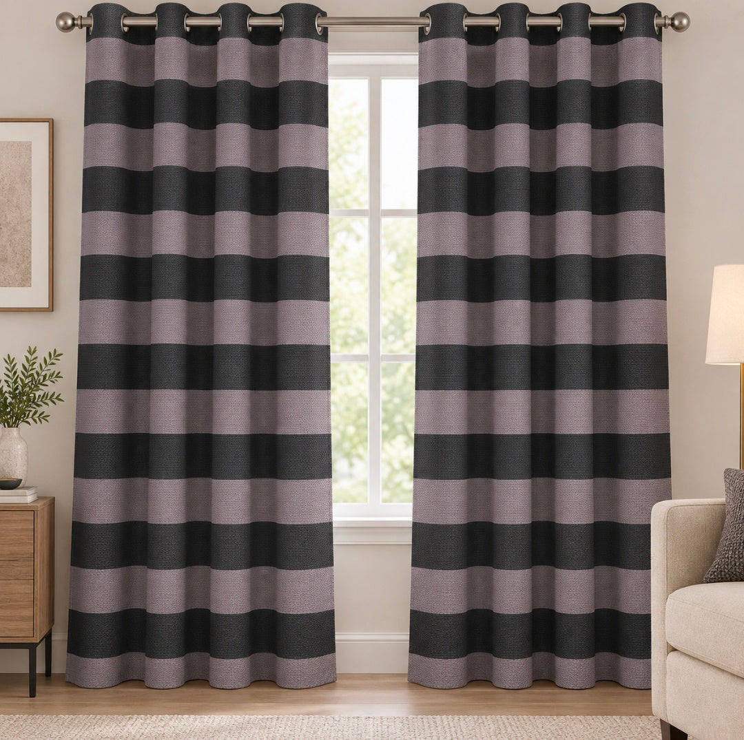 Fabric Curtain 2 Tone Bubble Stripe 280 cm