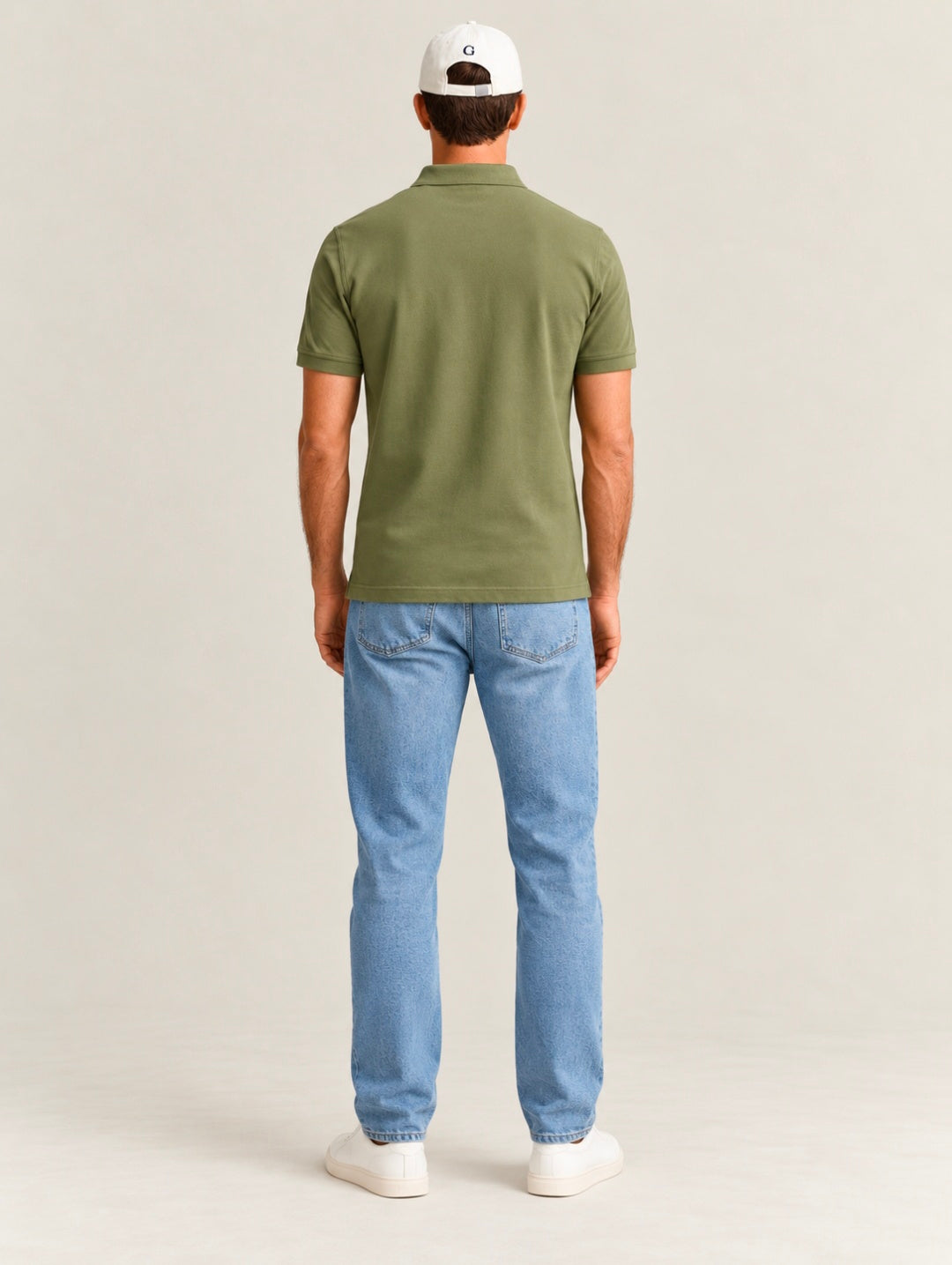 Gant Men's Contrast Piqué Short Sleeve Subtle Stretch Poloshirt-Dry Herb Green 355894