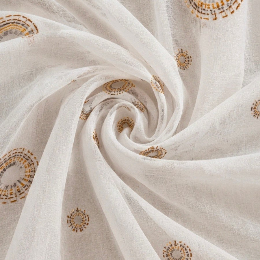 Fabric Verdi Fancy Voile Circle Orange 280 cm