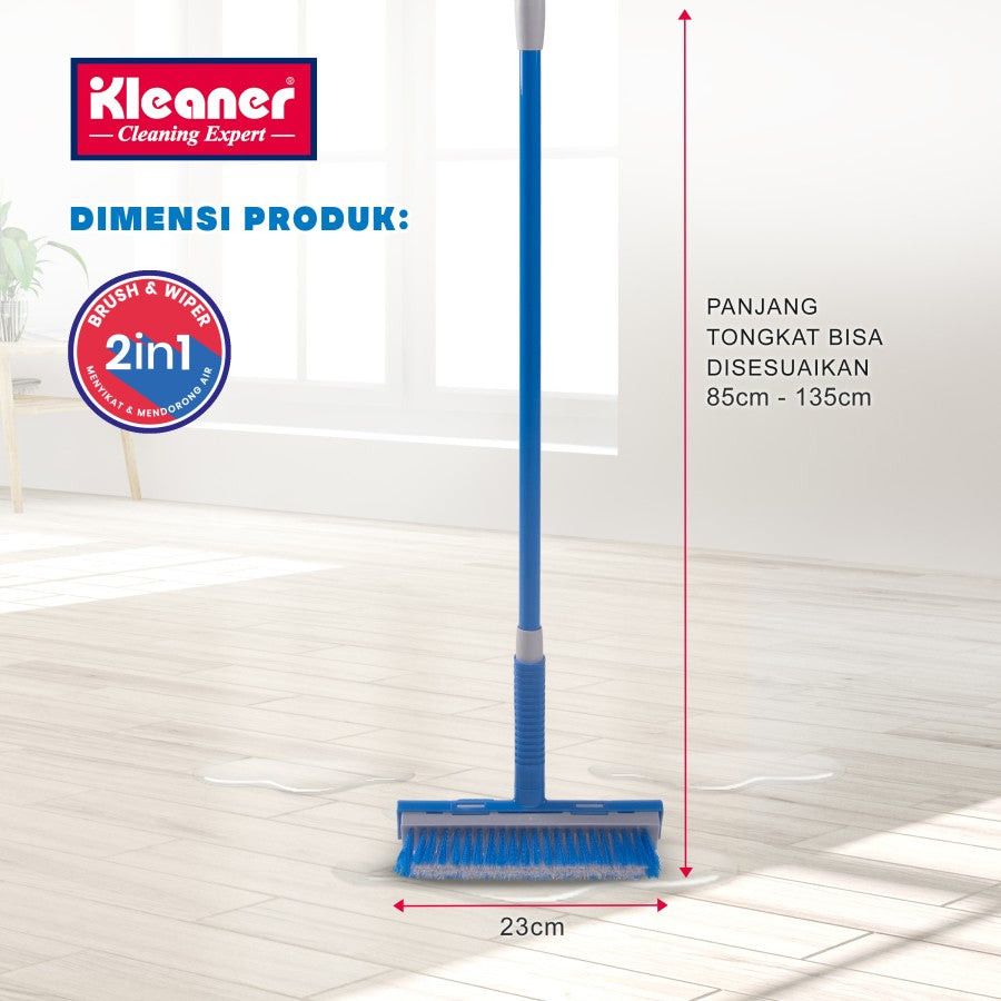 Kleaner Multi-Purpse Cleaner Floor Brush & Wiper 2 in 1 9'' K19004.