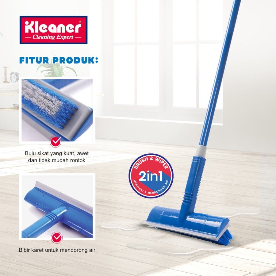 Kleaner Multi-Purpse Cleaner Floor Brush & Wiper 2 in 1 9'' K19004.