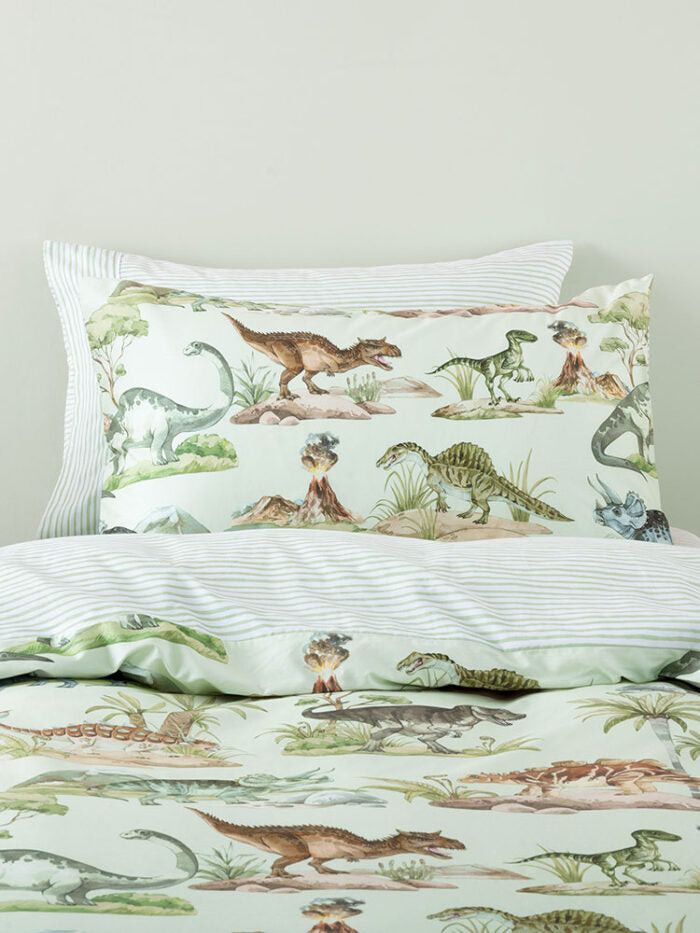 Linen House Green Dino Kingdom Duvet Cover Set.