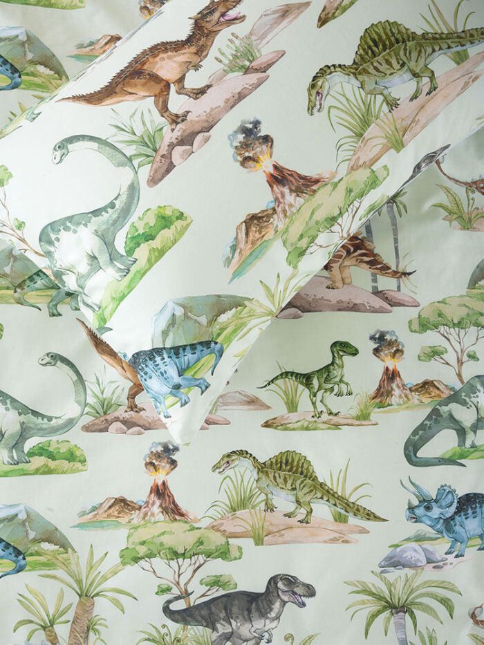 Linen House Green Dino Kingdom Duvet Cover Set.