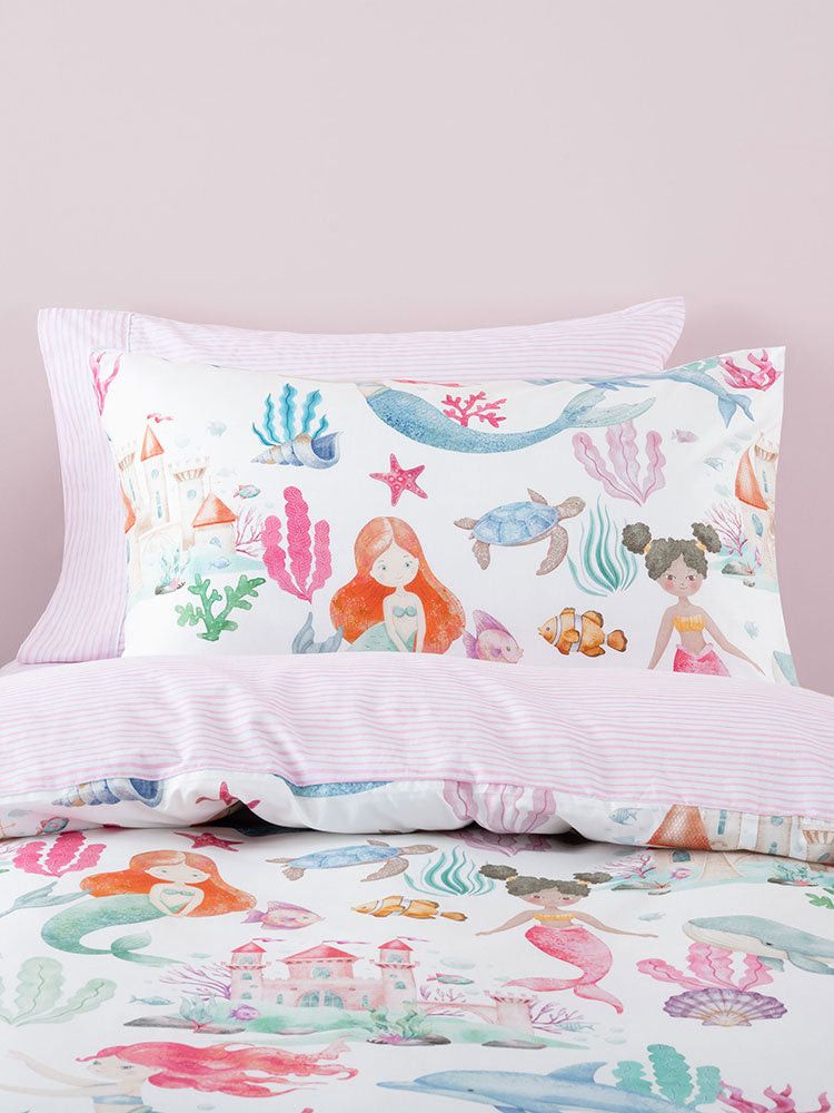 Linen House Multi Mermaid Splash Duvet Cover Set.