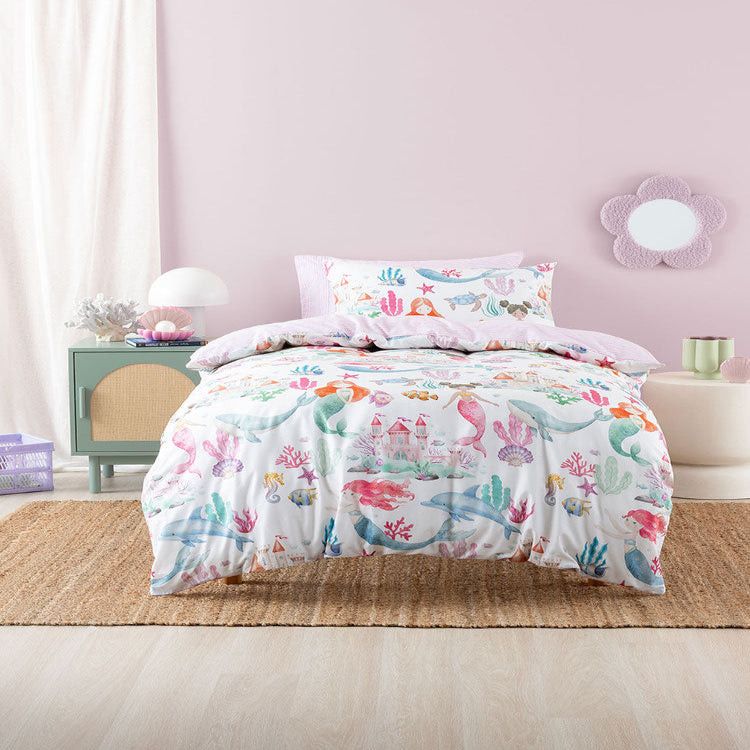 Linen House Multi Mermaid Splash Duvet Cover Set.