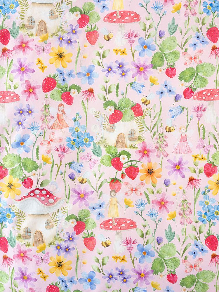 Linen House Pink Strawberry Meadow Duvet Cover Set.