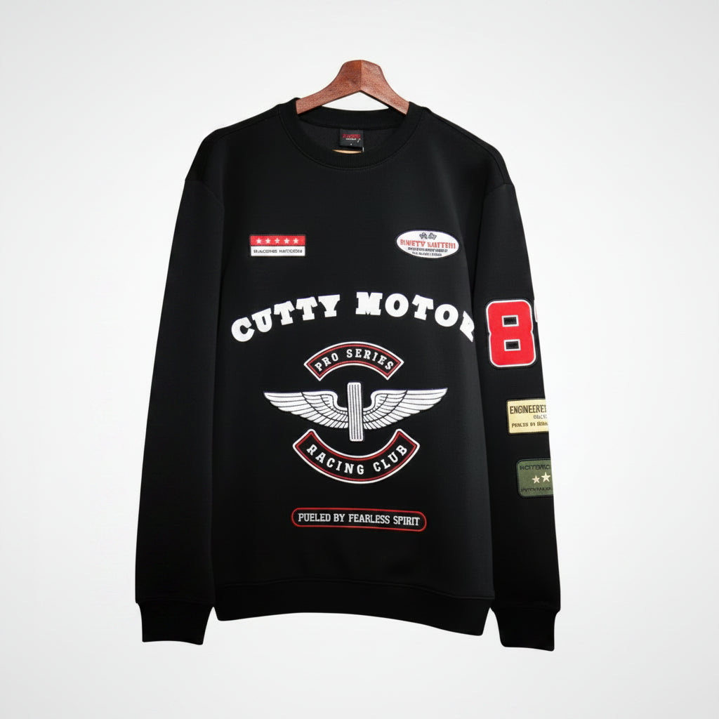 Cutty Men's Motor Racing Sweater-Black CHAMILTON