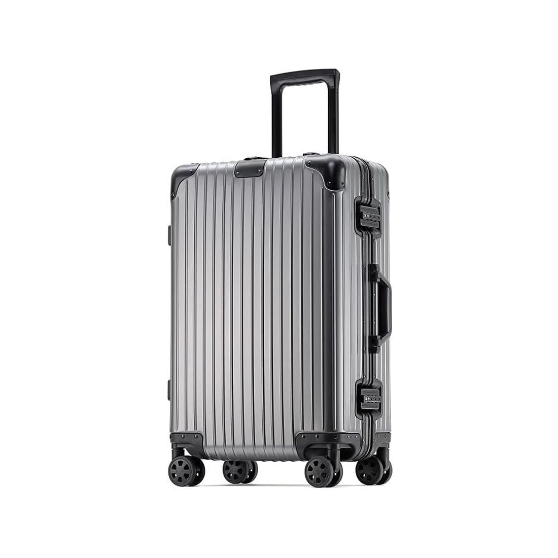 Lumin 55Cm Suitcase Silver & Black (8039901954137)