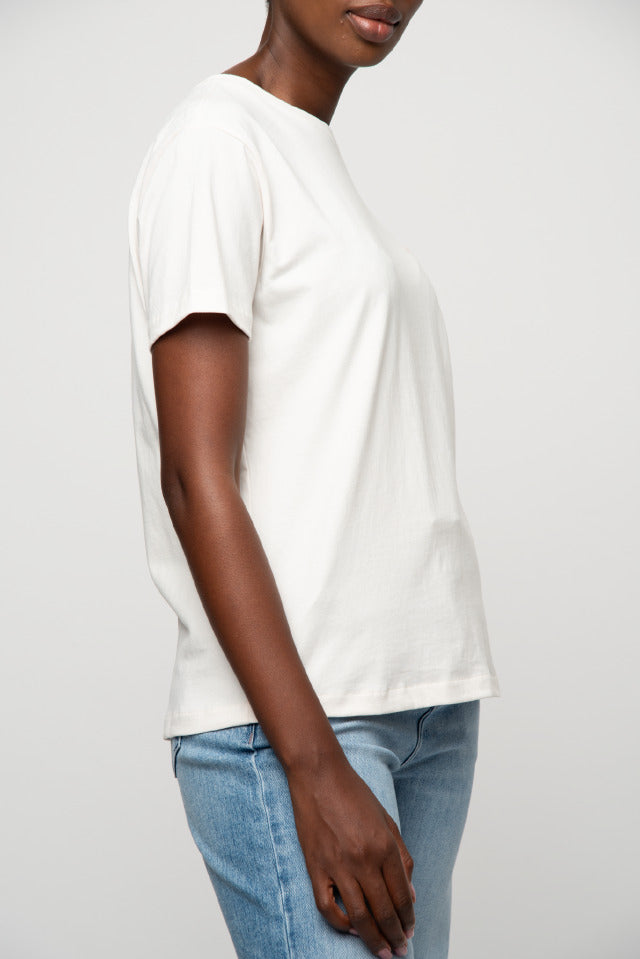 Polo Women Lee Short Sleeve Emrboidered T Shirt Parchment