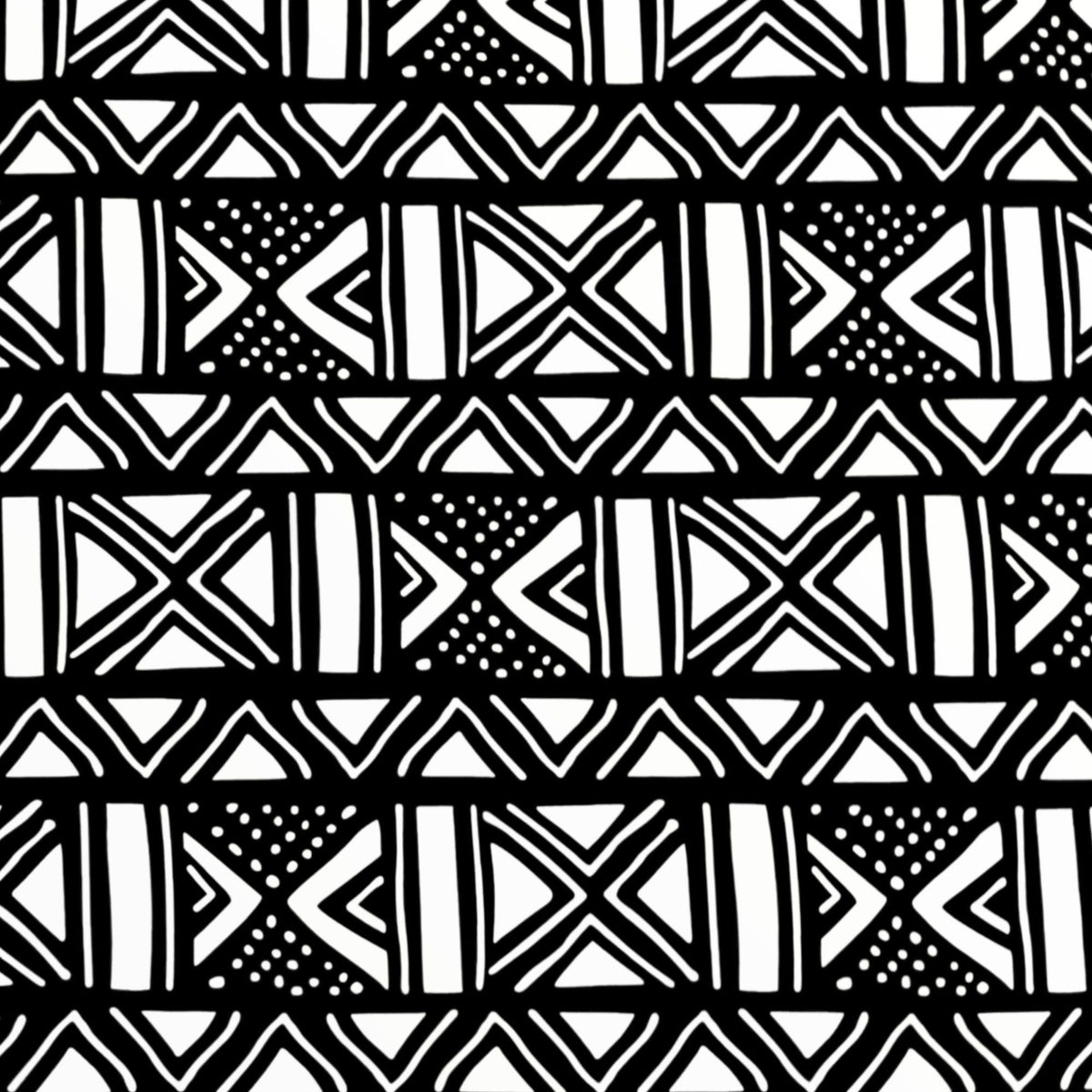 Printed Mini Matt Tribal Black/White 140 cm.