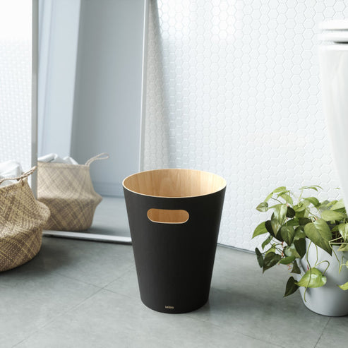Umbra Woodrow Can Black And Natural Wood UMB082780045.