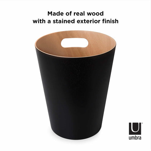 Umbra Woodrow Can Black And Natural Wood UMB082780045.