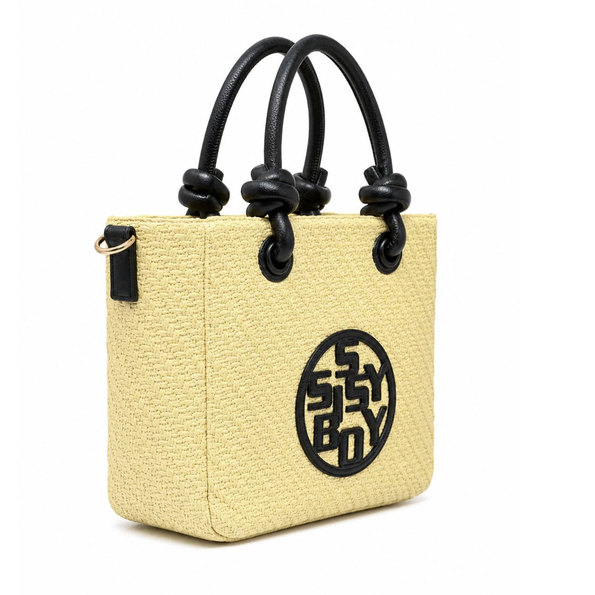 Sissy Boy Everleigh Woven Mini Tote Bag-Black BG971