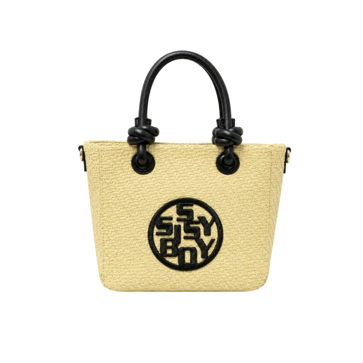Sissy Boy Everleigh Woven Mini Tote Bag-Black BG971