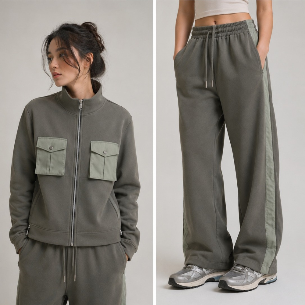 Cocoloco Ladies Farah Combat Tracksuit-Olive